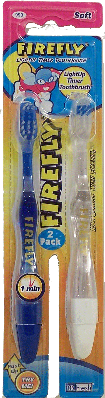 Dr. Fresh Firefly lightup timer toothbrush, 2-pack, soft bristle Full-Size Picture